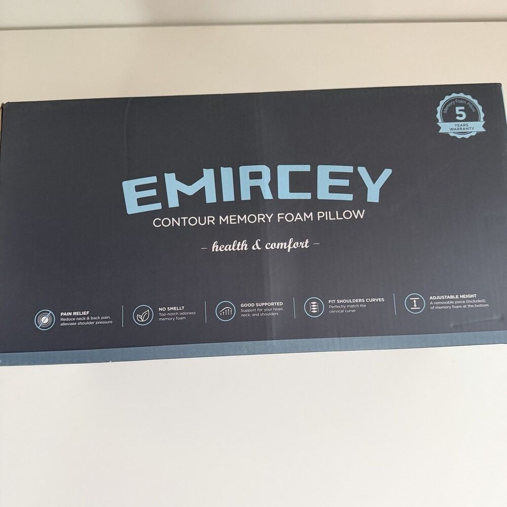 Emircey Contour Memory Foam Cervical Pillow Neck Pain Relief NEW - Picture 10 of 12